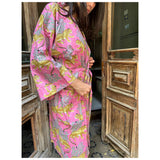 Panther Pink Mid-Length Cotton Kimono