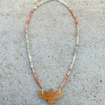 Peach Moonstone Phoenix Necklace