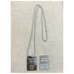 Shiny Silver Stronger Together Tag Necklace