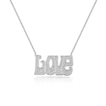 Retro Funky Pave Love Necklace