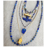Lapis Baby Eagle Assorted Gems Beaded Necklace