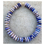 Indigo Blue & White Candy Cane Necklace
