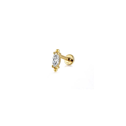 Marquise Hooked Threaded Piercing Earring
