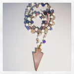 Rose Quartz Arrow Custom Beaded Necklace