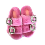 Baby Pink Jeweled Arizona Slippers