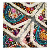 CELIA Turquoise Fringed Beaded Clutch