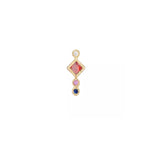 Ethnic 4 Scalloped Stones Piercing Stud Earring