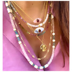 Pink & Aqua Eleana Beaded Necklace
