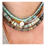 Assorted Aqua, Pink & Oranges Custom Beaded Choker Necklace