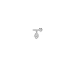 Mini Pave Bar Hanging Oval Piercing Earring