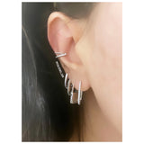 Small Pave Oval Hoops