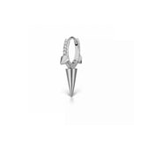 Pave Thick Spike Hoop Earring