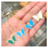 Carved Gems Butterfly Necklace
