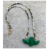 Malachite Baby Eagle Assorted Gemstones Necklace