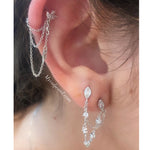 Hook Me Up Floating Chain Marquise Stud Earring