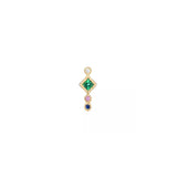 Ethnic 4 Scalloped Stones Piercing Stud Earring