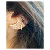 Pave Arch and Teardrop Stud Earring