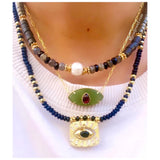 Dangling Square  Black Onyx Necklace