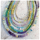 Purples & Greens Custom RT Mazal Beaded Necklace