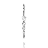 Dangling 5 Graduated Solitaires Pave Huggie