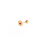 Daisy with Stone Piercing Stud Earring