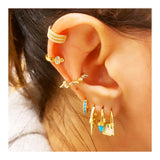 Pave Thick Spike Hoop Earring