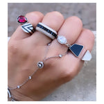 You & Me Stripes Enamel Adjustable Ring