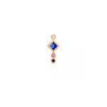 Ethnic 4 Scalloped Stones Piercing Stud Earring