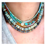 Assorted Aqua, Pink & Oranges Custom Beaded Choker Necklace