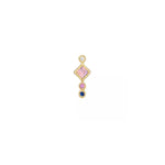 Ethnic 4 Scalloped Stones Piercing Stud Earring