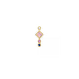 Ethnic 4 Scalloped Stones Piercing Stud Earring