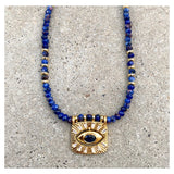 Dangling Square Lapis Necklace