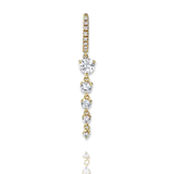 Dangling 5 Graduated Solitaires Pave Huggie