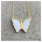 Carved Gems Butterfly Necklace
