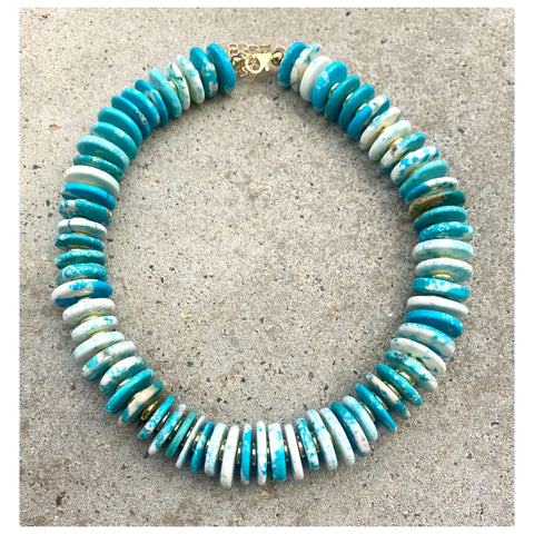 Blue & White Candy Cane Necklace