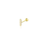 Small All Over Pave Bar Piercing Earring