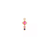 Ethnic 4 Scalloped Stones Piercing Stud Earring