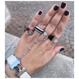 You & Me Stripes Enamel Adjustable Ring
