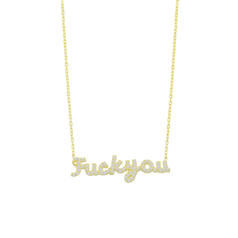 Collar con guión de Fuck You Pave