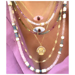 Pink & Aqua Eleana Beaded Necklace