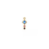 Ethnic 4 Scalloped Stones Piercing Stud Earring