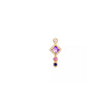 Ethnic 4 Scalloped Stones Piercing Stud Earring