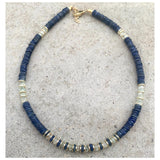 Katalena Lapis & Aquamarine Beaded Necklace