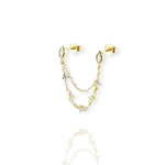 Hook Me Up Floating Chain Marquise Stud Earring