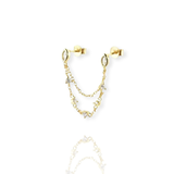 Hook Me Up Floating Chain Marquise Stud Earring