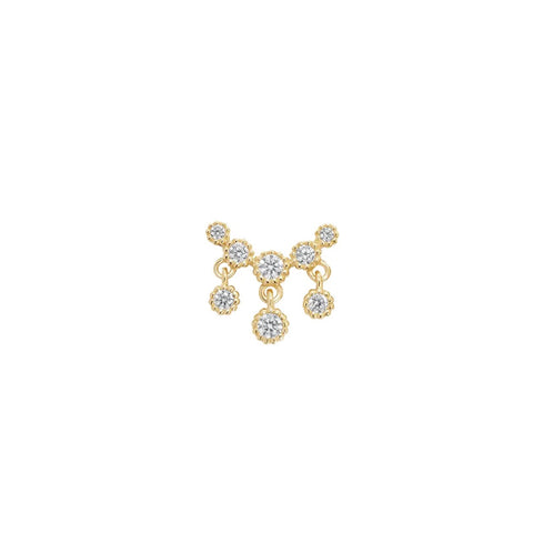 Arched Watertall Full Bezel Stud Earring